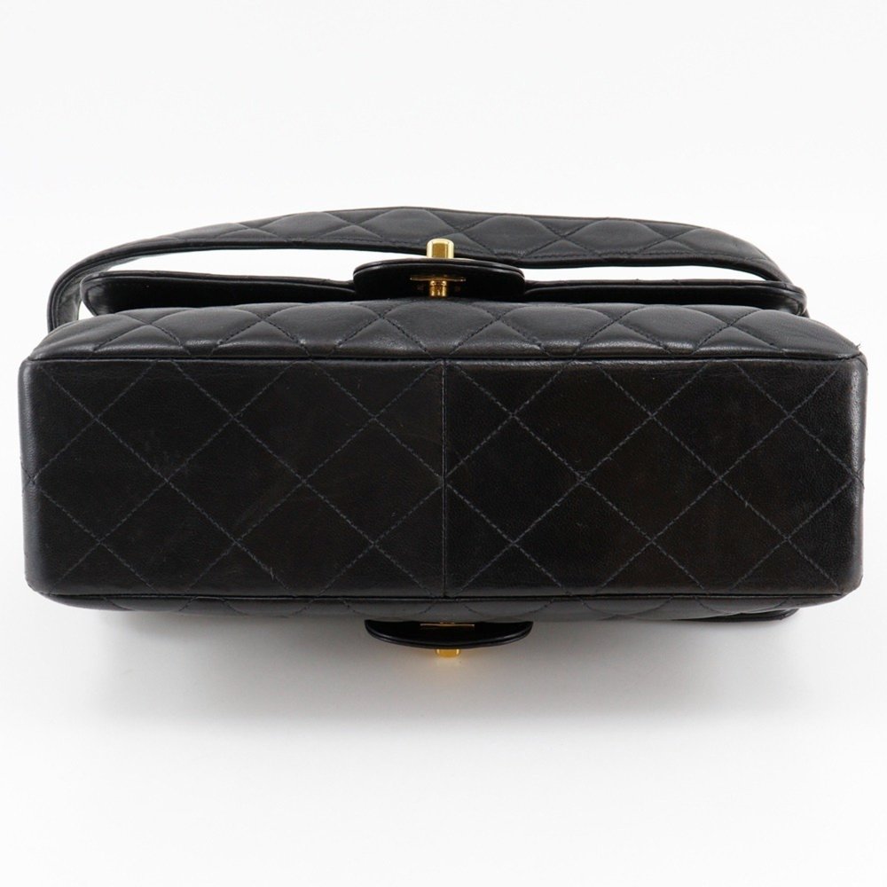 CHANEL Double-Face Handbag, Matelasse Lambskin, Black, Turnlock, Women's, - Picture 8 of 10